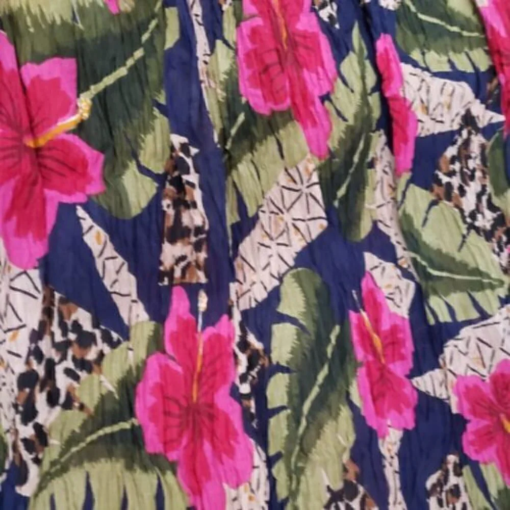 Vintage Patchouli 100% Cotton Floral Boho Cottagecore Gypsy Festival Dress Sz M
